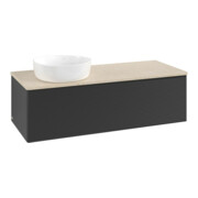 V&B Waschtischunterschrank mit Frontstruktur Antao 120x36x50cm, WBP-farbe botti., bla m Lac