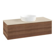 V&B Waschtischunterschrank mit Frontstruktur Antao 120x36x50cm, WBP-farbe botti., w. walnut