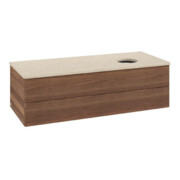 V&B Waschtischunterschrank mit Frontstruktur Antao 120x36x50cm, WBP-farbe botti., w. walnut