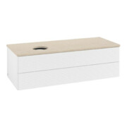 V&B Waschtischunterschrank mit Frontstruktur Antao 120x36x50cm, WBP-farbe botti., wh. m Lac