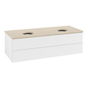 V&B Waschtischunterschrank mit Frontstruktur Antao 120x36x50cm, WBP-farbe botti., wh. m Lac