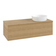 V&B Waschtischunterschrank mit Frontstruktur Antao 120x36x50cm, WBP-farbe hon. Oa, hon. oak