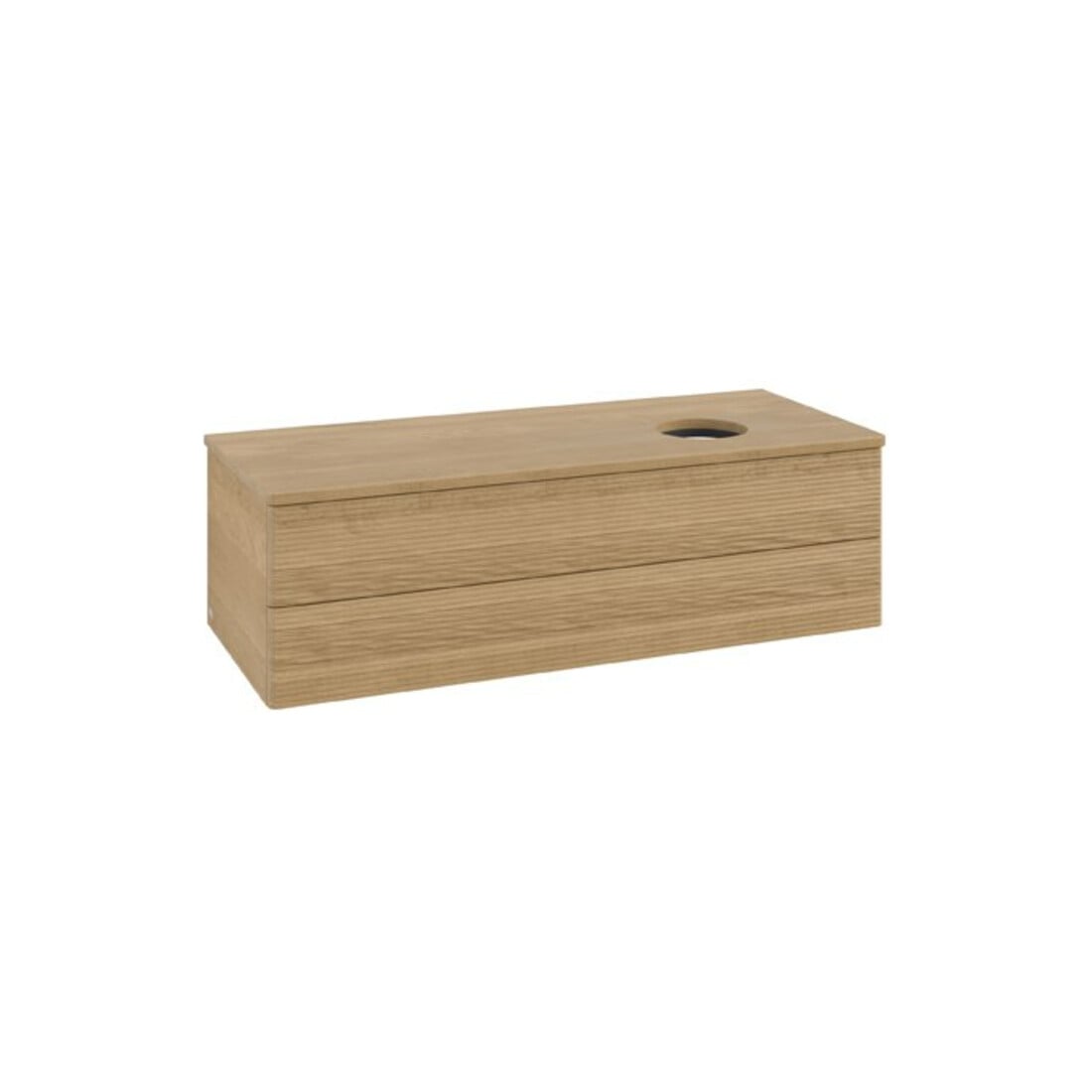 V&B Waschtischunterschrank mit Frontstruktur Antao 120x36x50cm, WBP-farbe hon. Oa, hon. oak