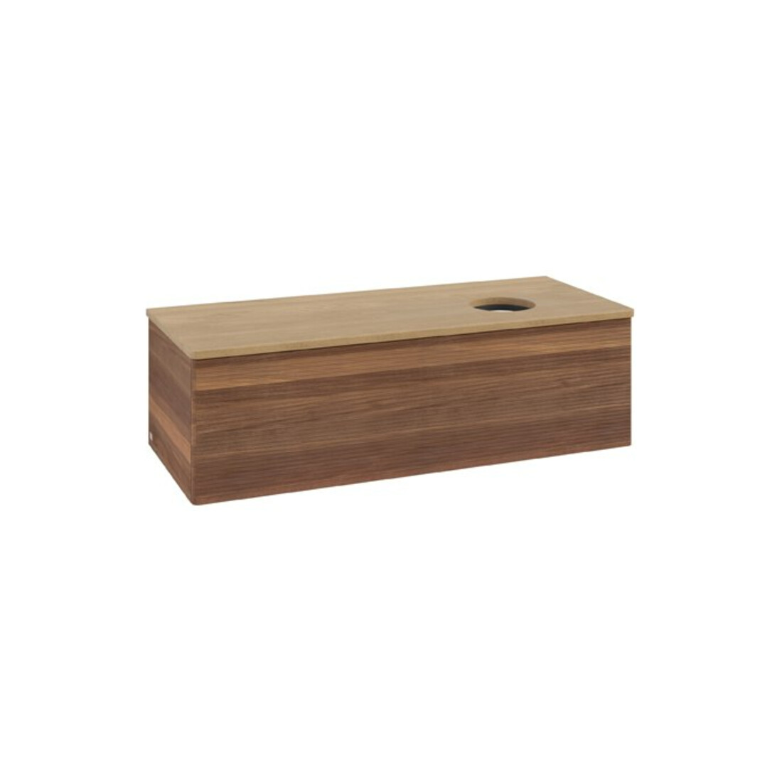 V&B Waschtischunterschrank mit Frontstruktur Antao 120x36x50cm, WBP-farbe hon. Oa, w. wal