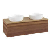 V&B Waschtischunterschrank mit Frontstruktur Antao 120x36x50cm, WBP-farbe hon. Oa, w. wal