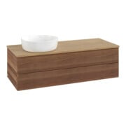 V&B Waschtischunterschrank mit Frontstruktur Antao 120x36x50cm, WBP-farbe hon. Oa, w. wal-3
