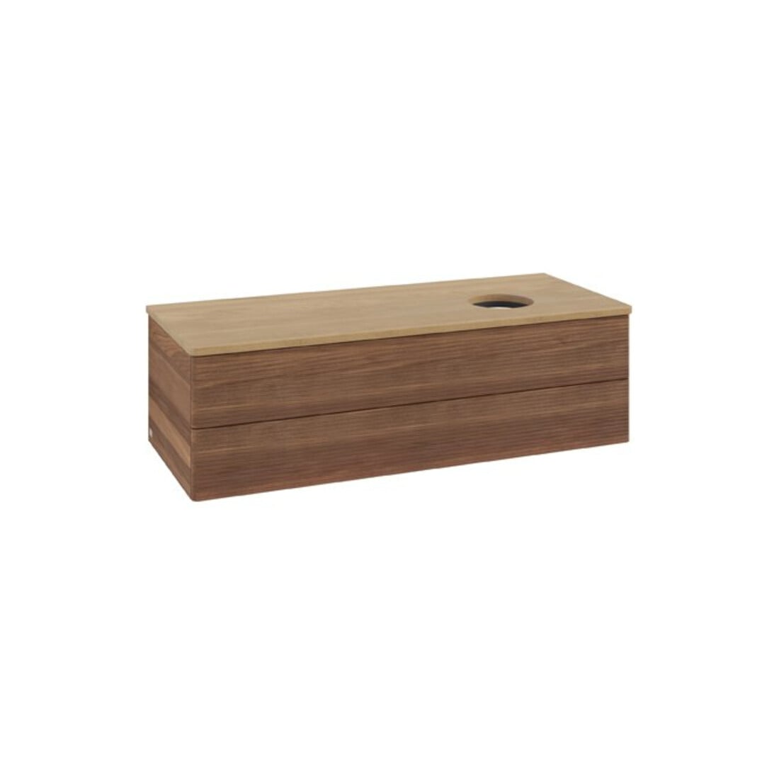 V&B Waschtischunterschrank mit Frontstruktur Antao 120x36x50cm, WBP-farbe hon. Oa, w. wal