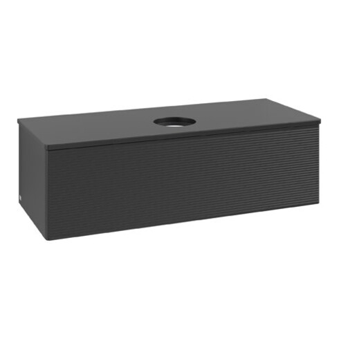 V&B Waschtischunterschrank mit Frontstruktur Antao 120x36x50cm, WBP-farbe Lac, bla m Lac