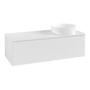 V&B Waschtischunterschrank mit Frontstruktur Antao 120x36x50cm, WBP-farbe Lac, glo wh. Lac
