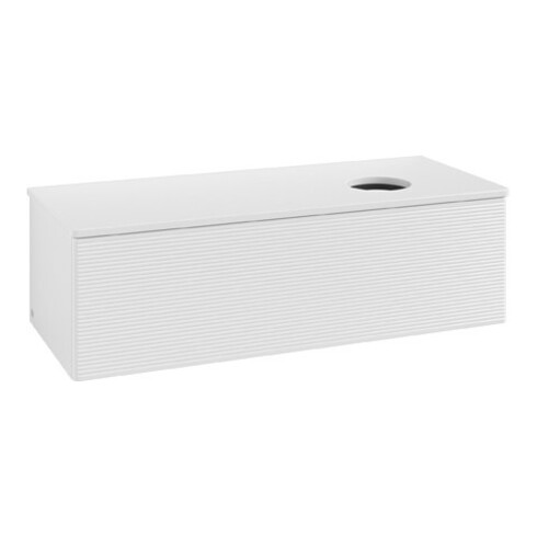 V&B Waschtischunterschrank mit Frontstruktur Antao 120x36x50cm, WBP-farbe Lac, glo wh. Lac