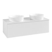 V&B Waschtischunterschrank mit Frontstruktur Antao 120x36x50cm, WBP-farbe Lac, glo wh. Lac