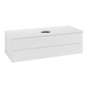 V&B Waschtischunterschrank mit Frontstruktur Antao 120x36x50cm, WBP-farbe Lac, glo wh. Lac
