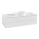 V&B Waschtischunterschrank mit Frontstruktur Antao 120x36x50cm, WBP-farbe Lac, glo wh. Lac