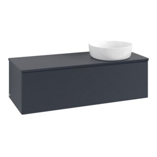 V&B Waschtischunterschrank mit Frontstruktur Antao 120x36x50cm, WBP-farbe Lac, md bl. m Lac