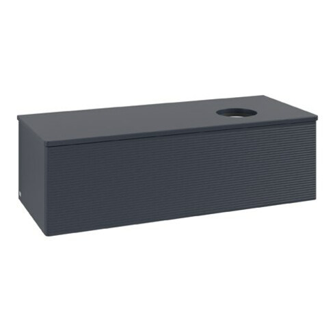 V&B Waschtischunterschrank mit Frontstruktur Antao 120x36x50cm, WBP-farbe Lac, md bl. m Lac