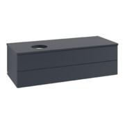 V&B Waschtischunterschrank mit Frontstruktur Antao 120x36x50cm, WBP-farbe Lac, md bl. m Lac