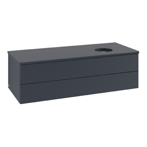 V&B Waschtischunterschrank mit Frontstruktur Antao 120x36x50cm, WBP-farbe Lac, md bl. m Lac