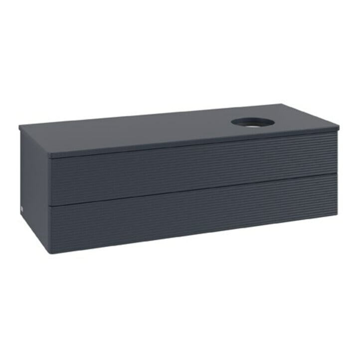 V&B Waschtischunterschrank mit Frontstruktur Antao 120x36x50cm, WBP-farbe Lac, md bl. m Lac