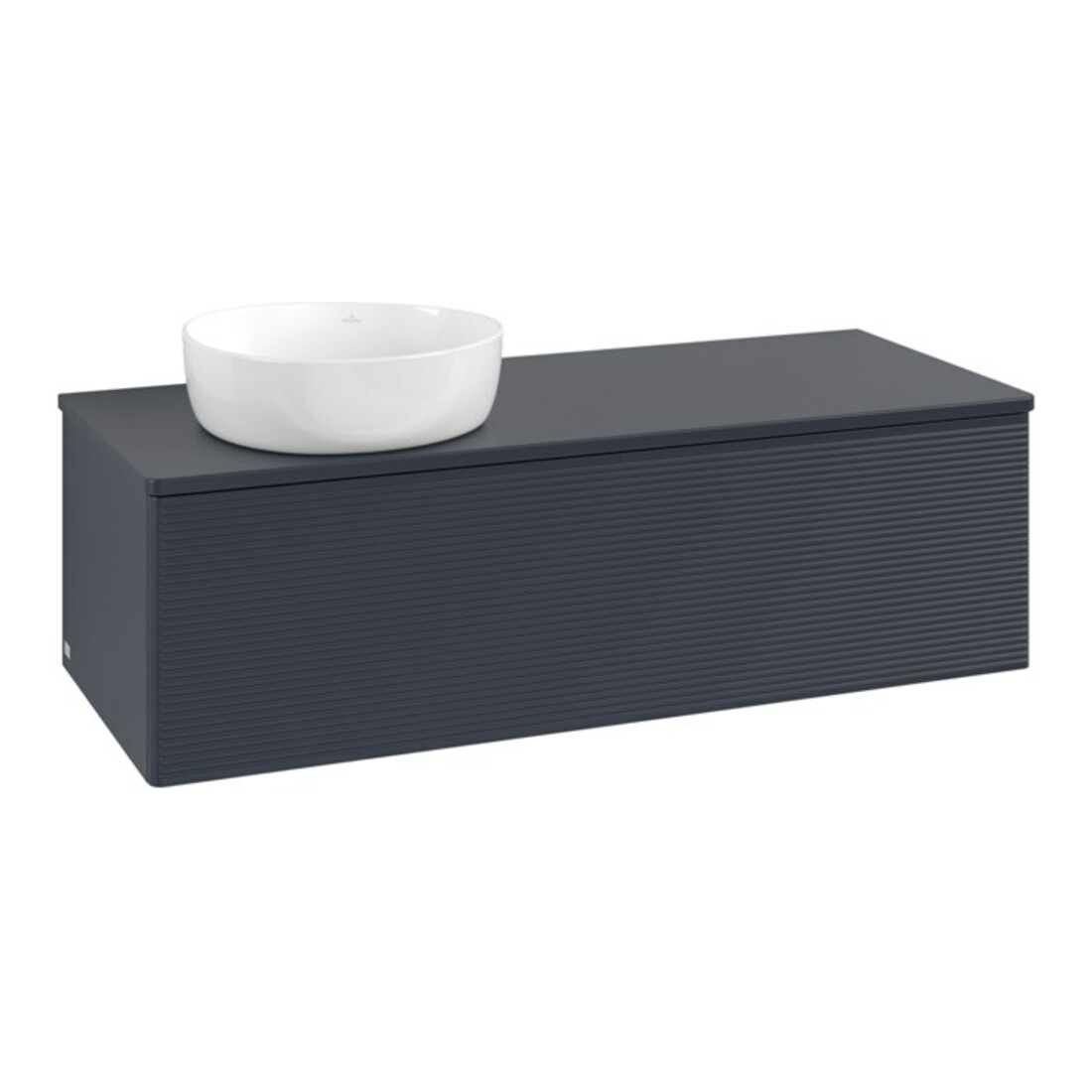 V&B Waschtischunterschrank mit Frontstruktur Antao 120x36x50cm, WBP-farbe Lac, md bl. m Lac