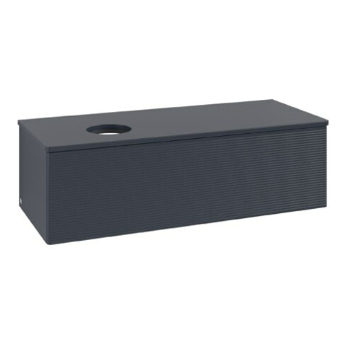 V&B Waschtischunterschrank mit Frontstruktur Antao 120x36x50cm, WBP-farbe Lac, md bl. m Lac