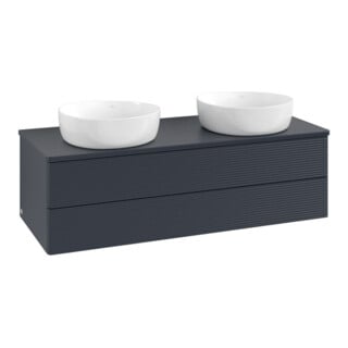 V&B Waschtischunterschrank mit Frontstruktur Antao 120x36x50cm, WBP-farbe Lac, md bl. m Lac