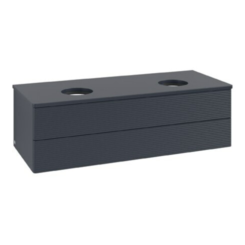 V&B Waschtischunterschrank mit Frontstruktur Antao 120x36x50cm, WBP-farbe Lac, md bl. m Lac