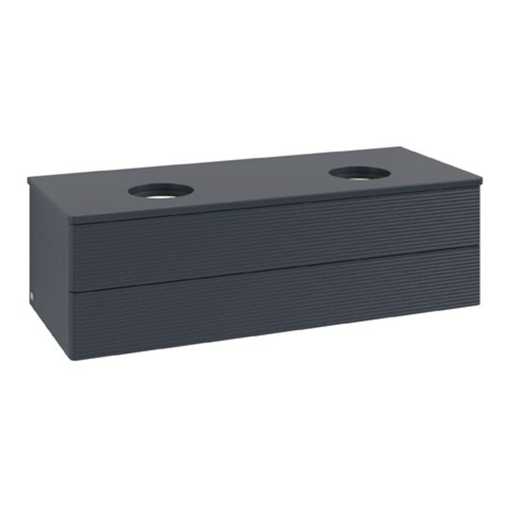 V&B Waschtischunterschrank mit Frontstruktur Antao 120x36x50cm, WBP-farbe Lac, md bl. m Lac