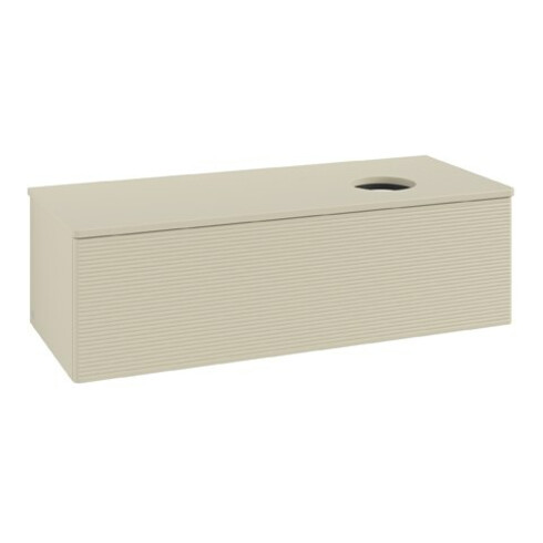 V&B Waschtischunterschrank mit Frontstruktur Antao 120x36x50cm, WBP-farbe Lac, si Gr m Lac