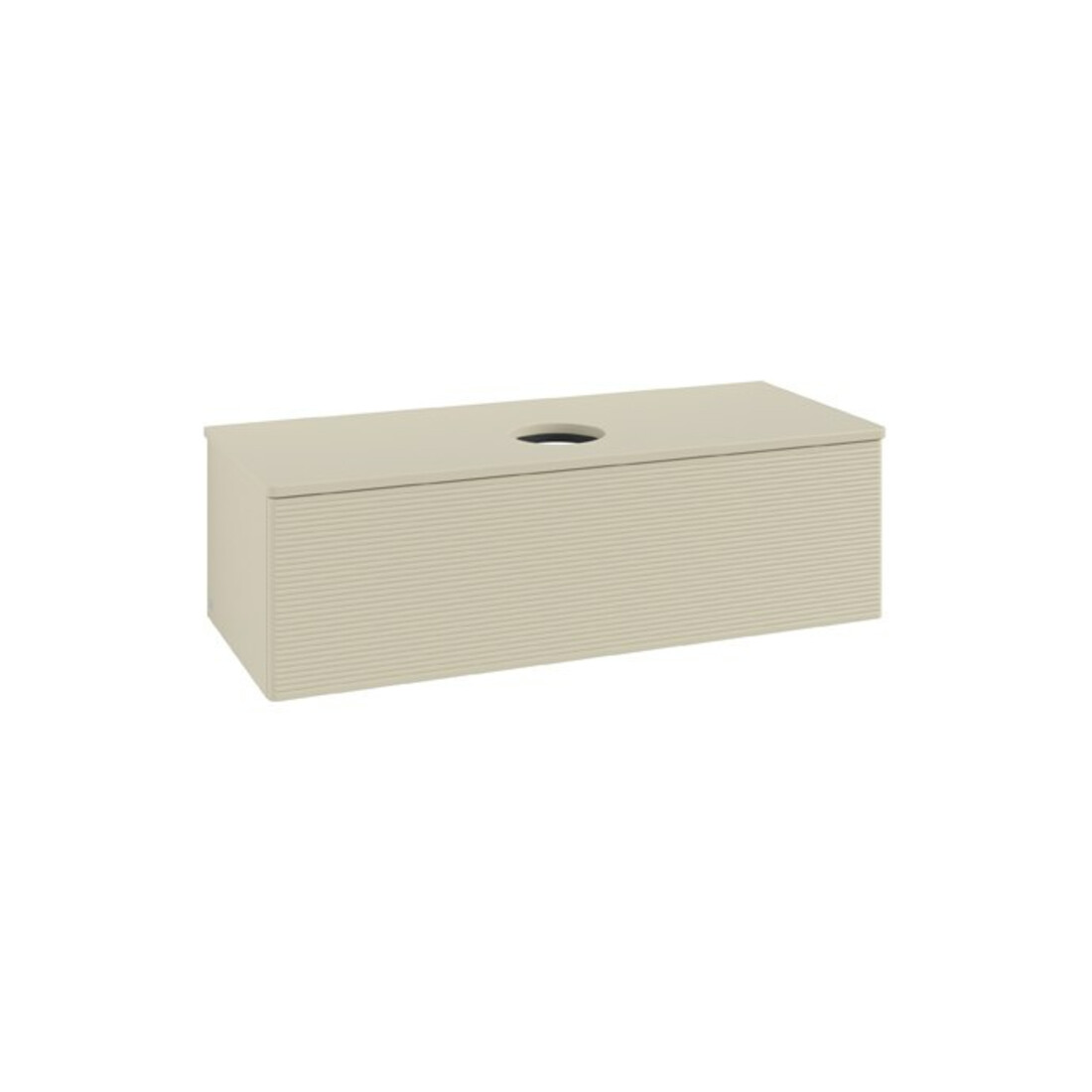 V&B Waschtischunterschrank mit Frontstruktur Antao 120x36x50cm, WBP-farbe Lac, si Gr m Lac