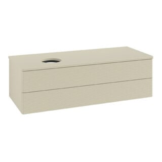 V&B Waschtischunterschrank mit Frontstruktur Antao 120x36x50cm, WBP-farbe Lac, si Gr m Lac