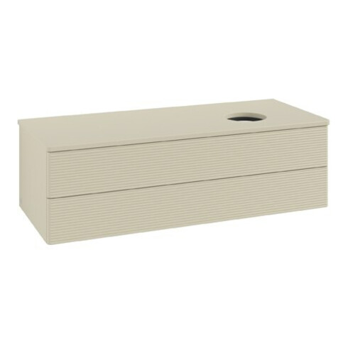 V&B Waschtischunterschrank mit Frontstruktur Antao 120x36x50cm, WBP-farbe Lac, si Gr m Lac