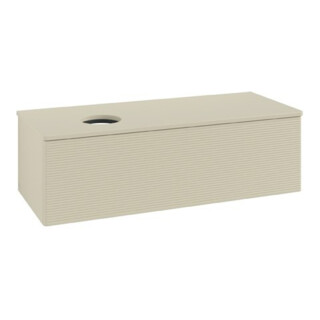 V&B Waschtischunterschrank mit Frontstruktur Antao 120x36x50cm, WBP-farbe Lac, si Gr m Lac