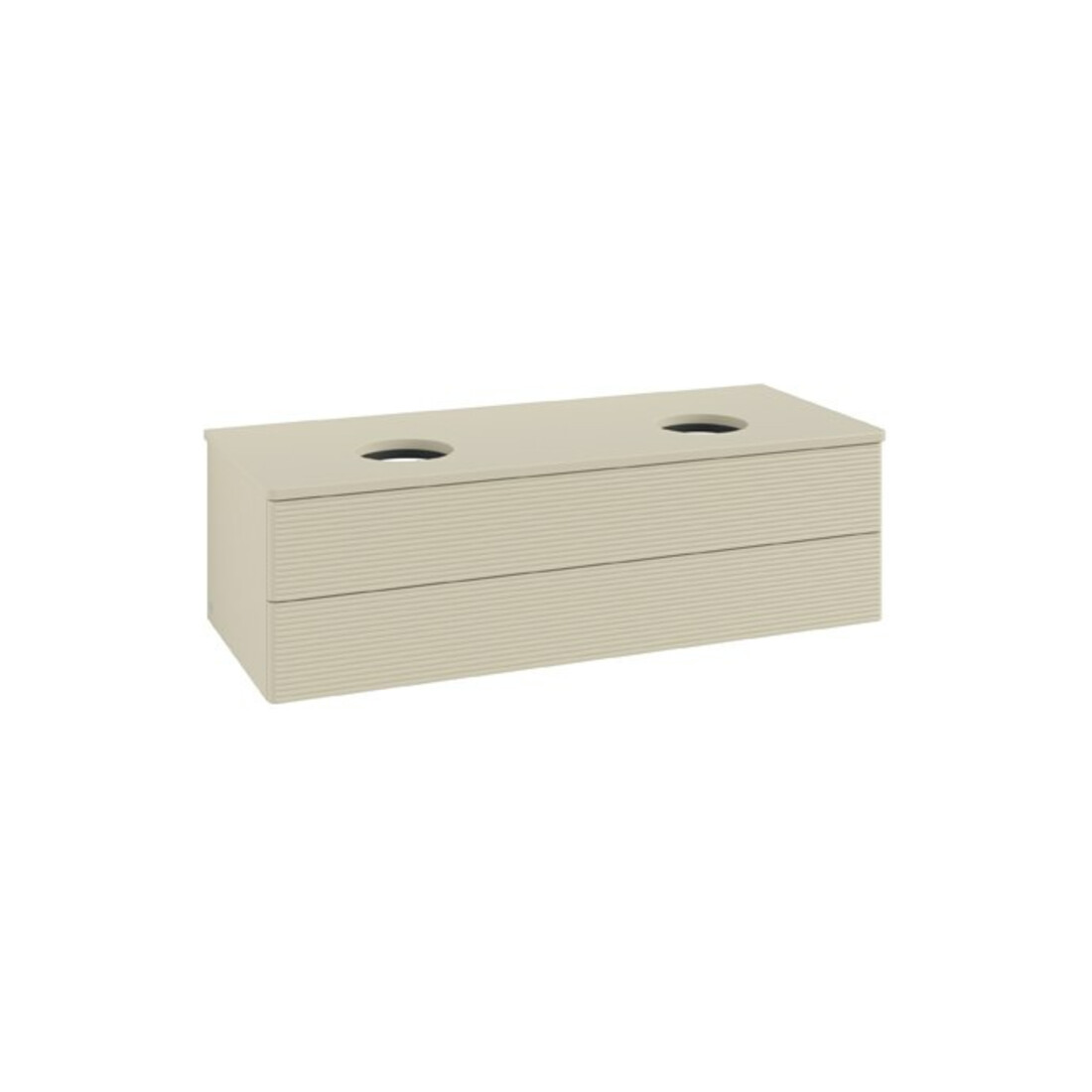 V&B Waschtischunterschrank mit Frontstruktur Antao 120x36x50cm, WBP-farbe Lac, si Gr m Lac