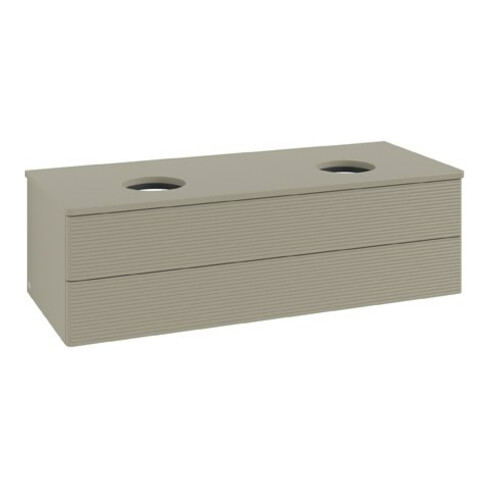 V&B Waschtischunterschrank mit Frontstruktur Antao 120x36x50cm, WBP-farbe Lac, st. Gr m Lac