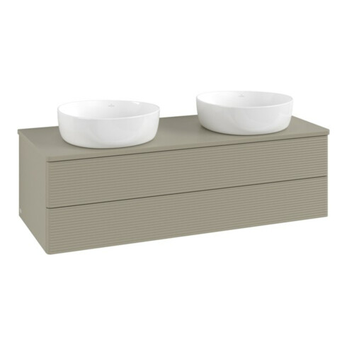 V&B Waschtischunterschrank mit Frontstruktur Antao 120x36x50cm, WBP-farbe Lac, st. Gr m Lac