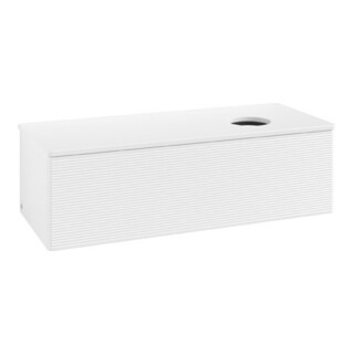 V&B Waschtischunterschrank mit Frontstruktur Antao 120x36x50cm, WBP-farbe Lac, wh. m Lac