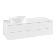 V&B Waschtischunterschrank mit Frontstruktur Antao 120x36x50cm, WBP-farbe Lac, wh. m Lac