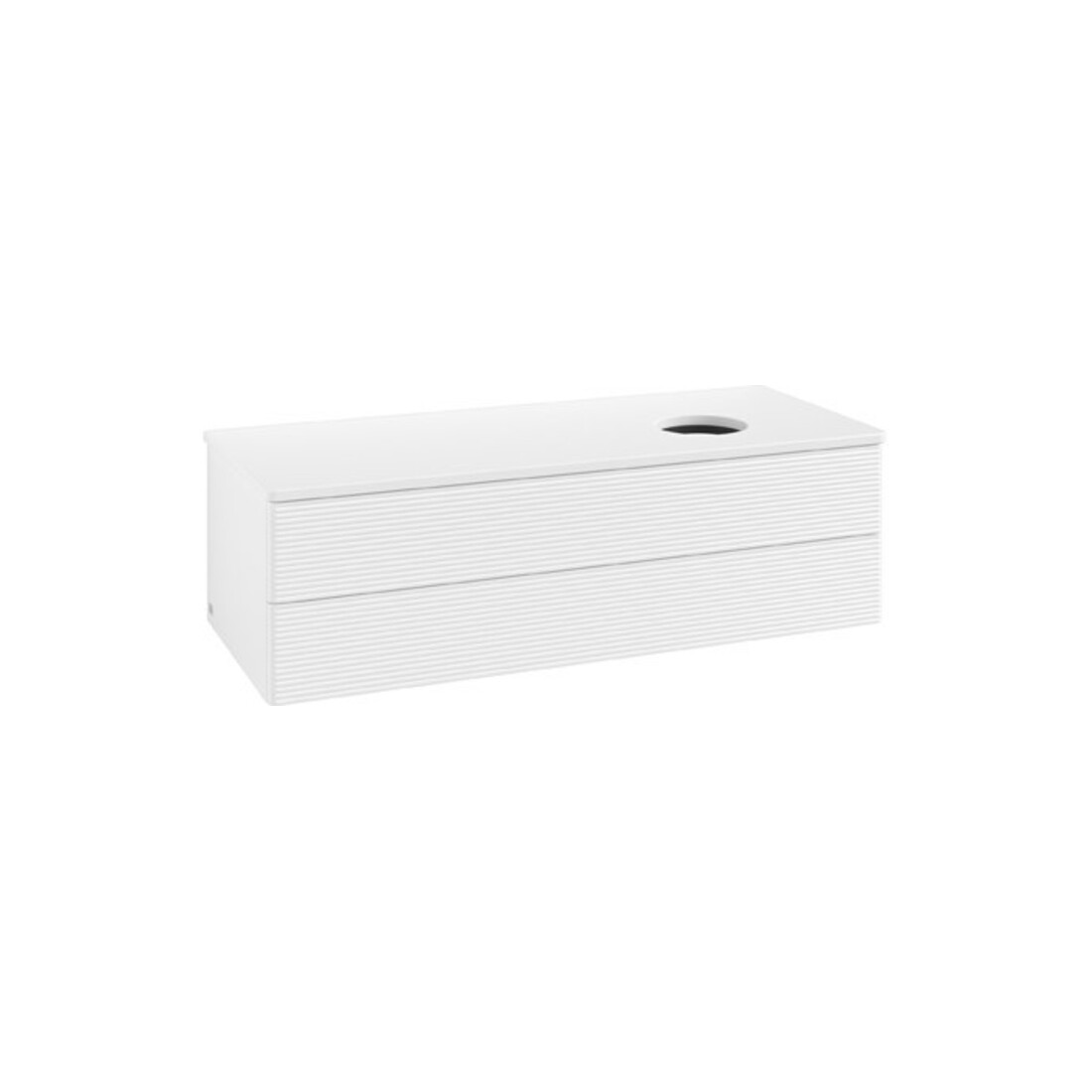 V&B Waschtischunterschrank mit Frontstruktur Antao 120x36x50cm, WBP-farbe Lac, wh. m Lac