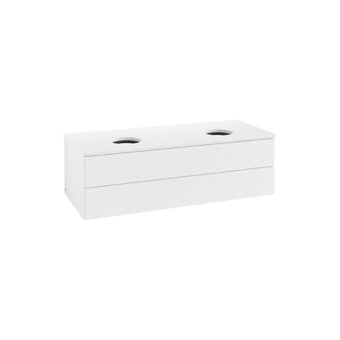 V&B Waschtischunterschrank mit Frontstruktur Antao 120x36x50cm, WBP-farbe Lac, wh. m Lac
