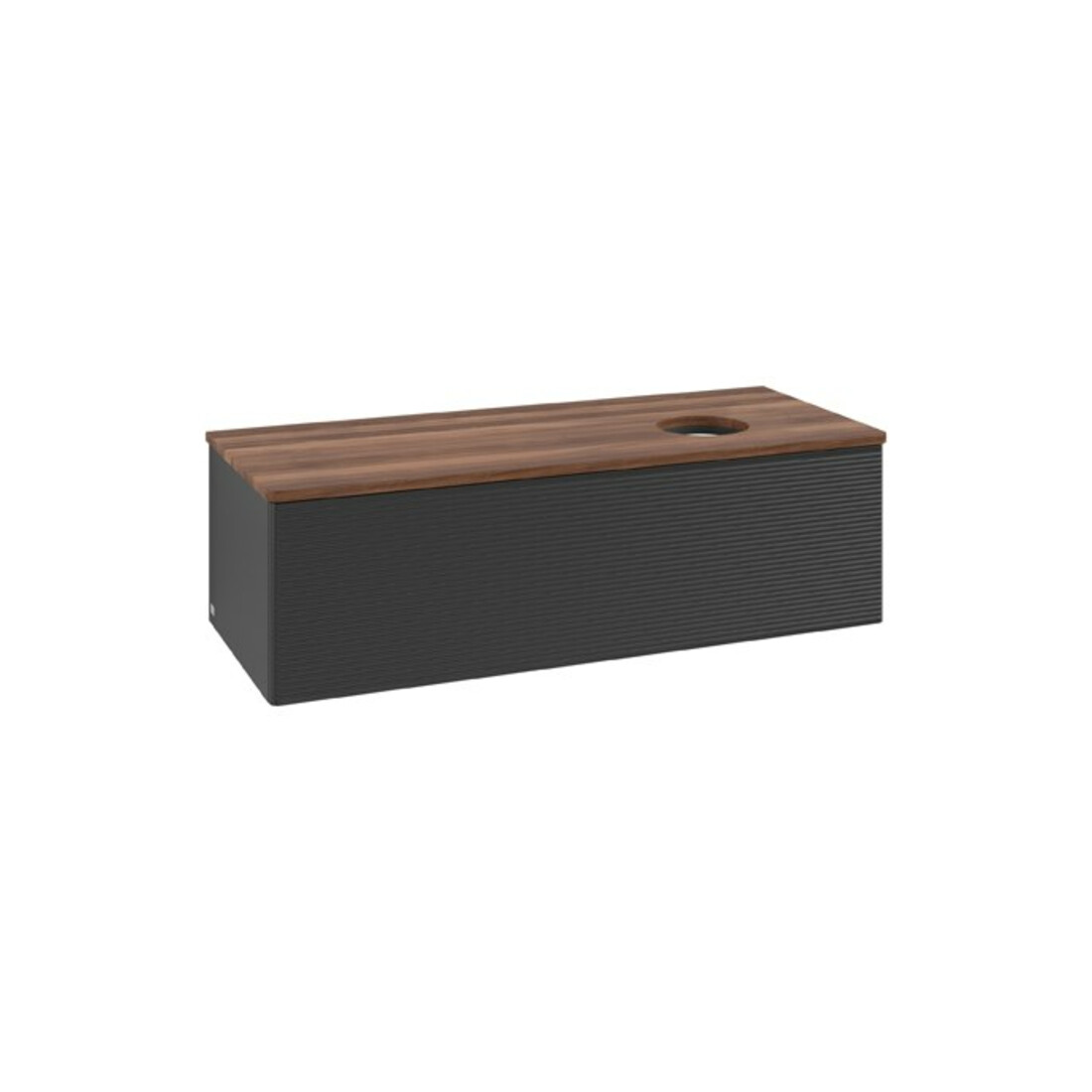 V&B Waschtischunterschrank mit Frontstruktur Antao 120x36x50cm, WBP-farbe w. wal, bla m Lac