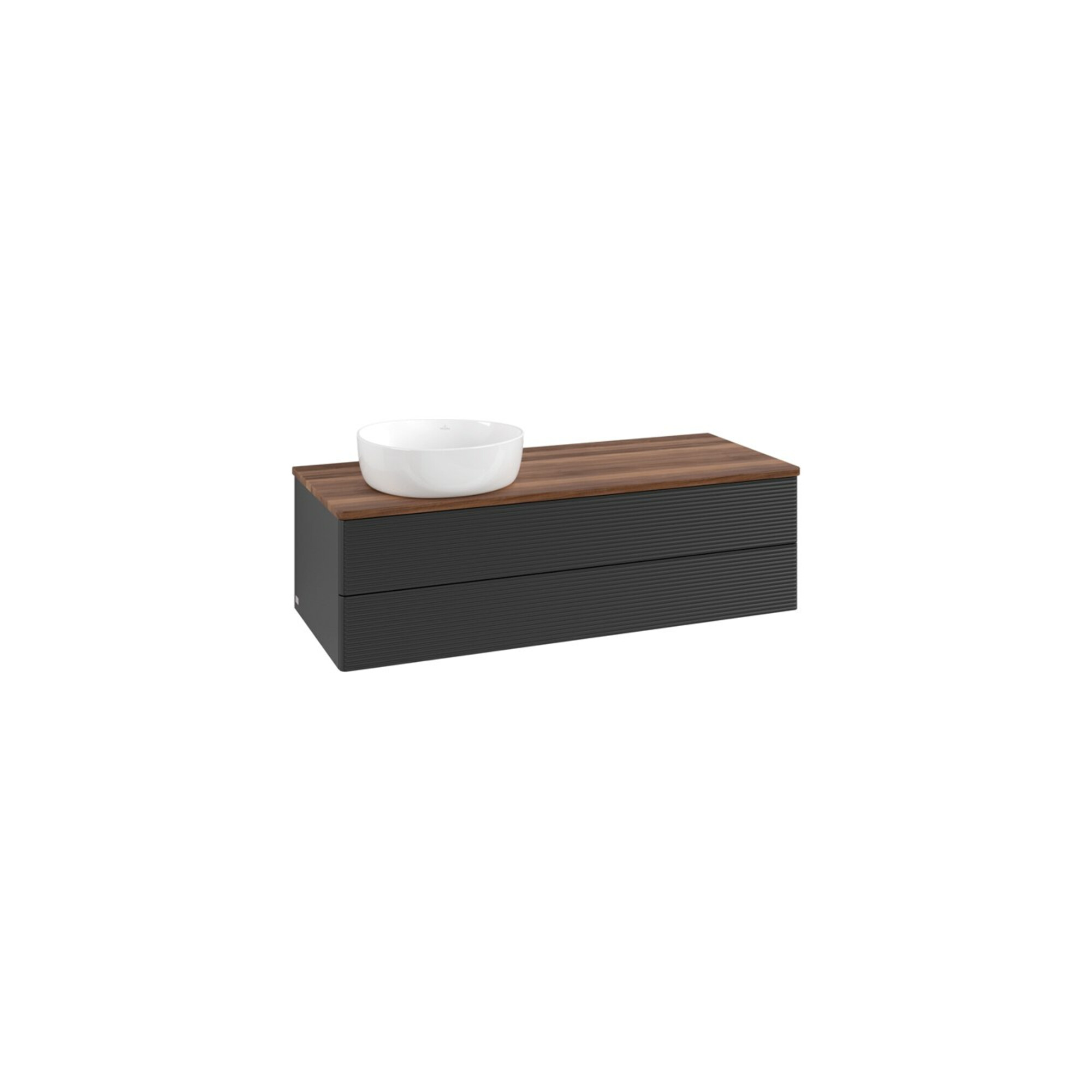 V&B Waschtischunterschrank mit Frontstruktur Antao 120x36x50cm, WBP-farbe w. wal, bla m Lac ; Villeroy & Boch