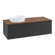 V&B Waschtischunterschrank mit Frontstruktur Antao 120x36x50cm, WBP-farbe w. wal, bla m Lac