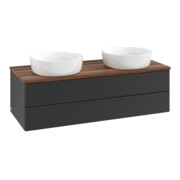 V&B Waschtischunterschrank mit Frontstruktur Antao 120x36x50cm, WBP-farbe w. wal, bla m Lac