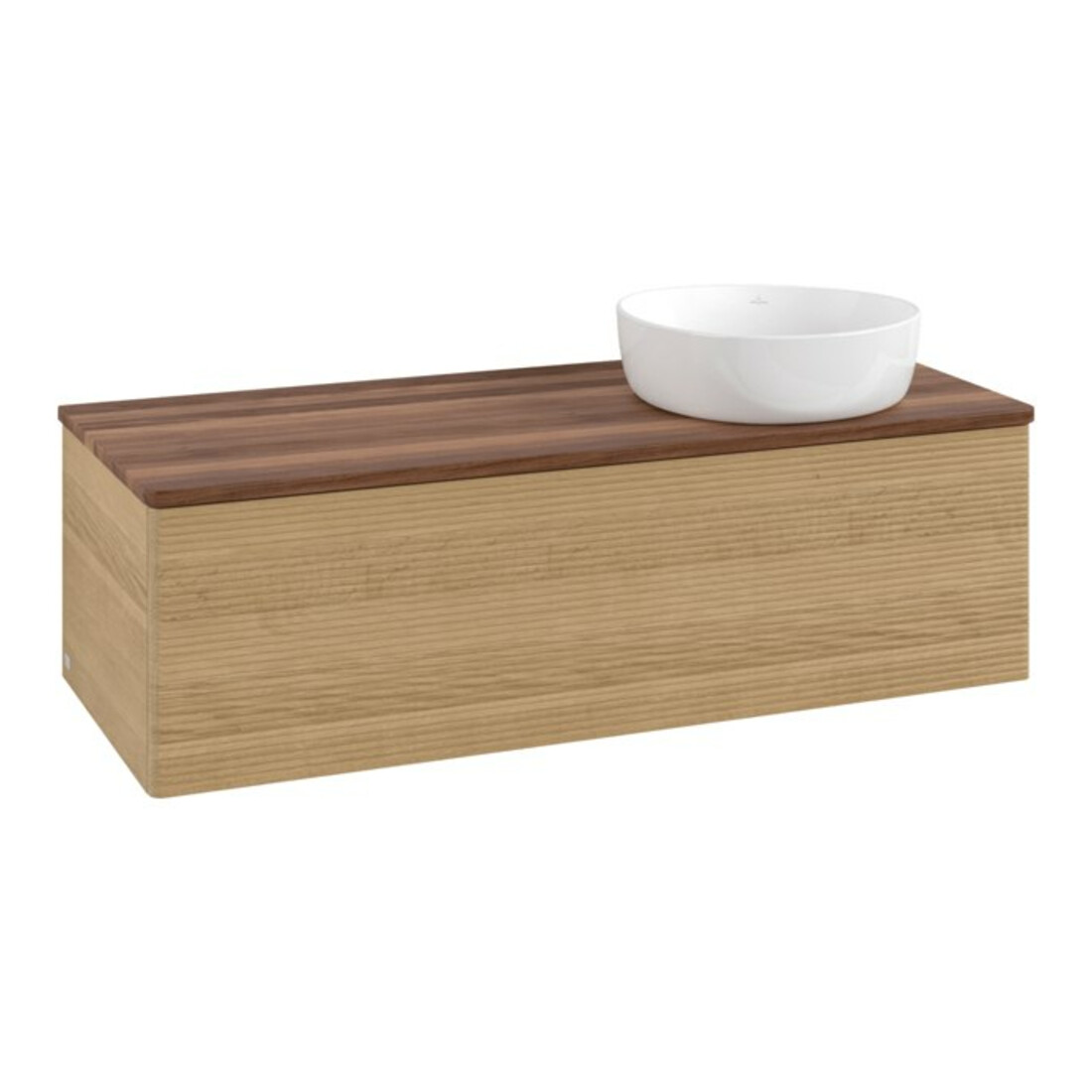 V&B Waschtischunterschrank mit Frontstruktur Antao 120x36x50cm, WBP-farbe w. wal, honey oak