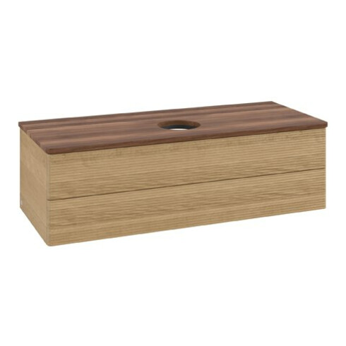 V&B Waschtischunterschrank mit Frontstruktur Antao 120x36x50cm, WBP-farbe w. wal, honey oak
