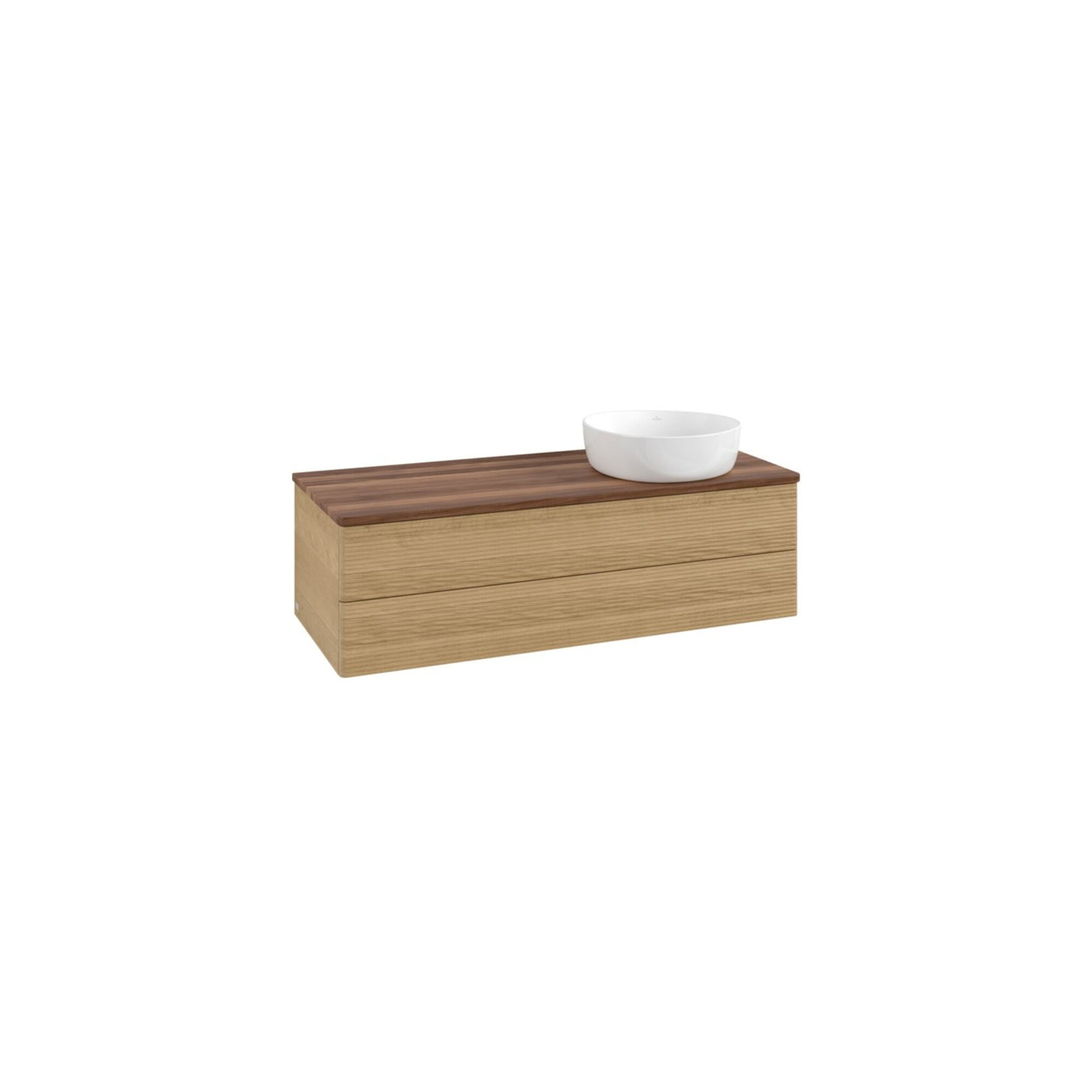 V&B Waschtischunterschrank mit Frontstruktur Antao 120x36x50cm, WBP-farbe w. wal, honey oak ; Villeroy & Boch