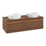 V&B Waschtischunterschrank mit Frontstruktur Antao 120x36x50cm, WBP-farbe w. wal, w. walnut
