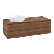 V&B Waschtischunterschrank mit Frontstruktur Antao 120x36x50cm, WBP-farbe w. wal, w. walnut