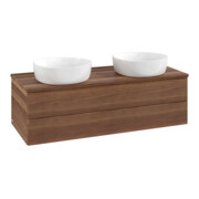 V&B Waschtischunterschrank mit Frontstruktur Antao 120x36x50cm, WBP-farbe w. wal, w. walnut