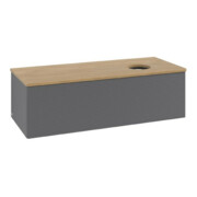 V&B Waschtischunterschrank mit Frontstruktur Antao 120x36x50cm, WBP hon. Oa, Anthrac. m Lac